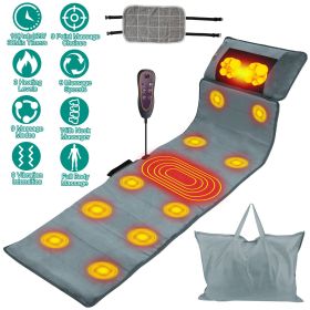 Full Body Electric Massage Mat with Heat Vibration Massage Pad Cushion Back Massage Mattress Chair Pad with Neck Massage Pillow with 10 Vibration