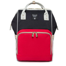 Mummy bag multi-function large capacity maternal and child package pregnant women bag mother backpack (Option: Red black)