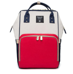 Mummy bag multi-function large capacity maternal and child package pregnant women bag mother backpack (Option: Red and blue)