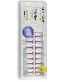 SheSlay Short Square Trio Flex Gel French Tip Nails | Pre-Colored Press-On Nail Extensions (Copy) (Nail shape: Short, Color: Candy)